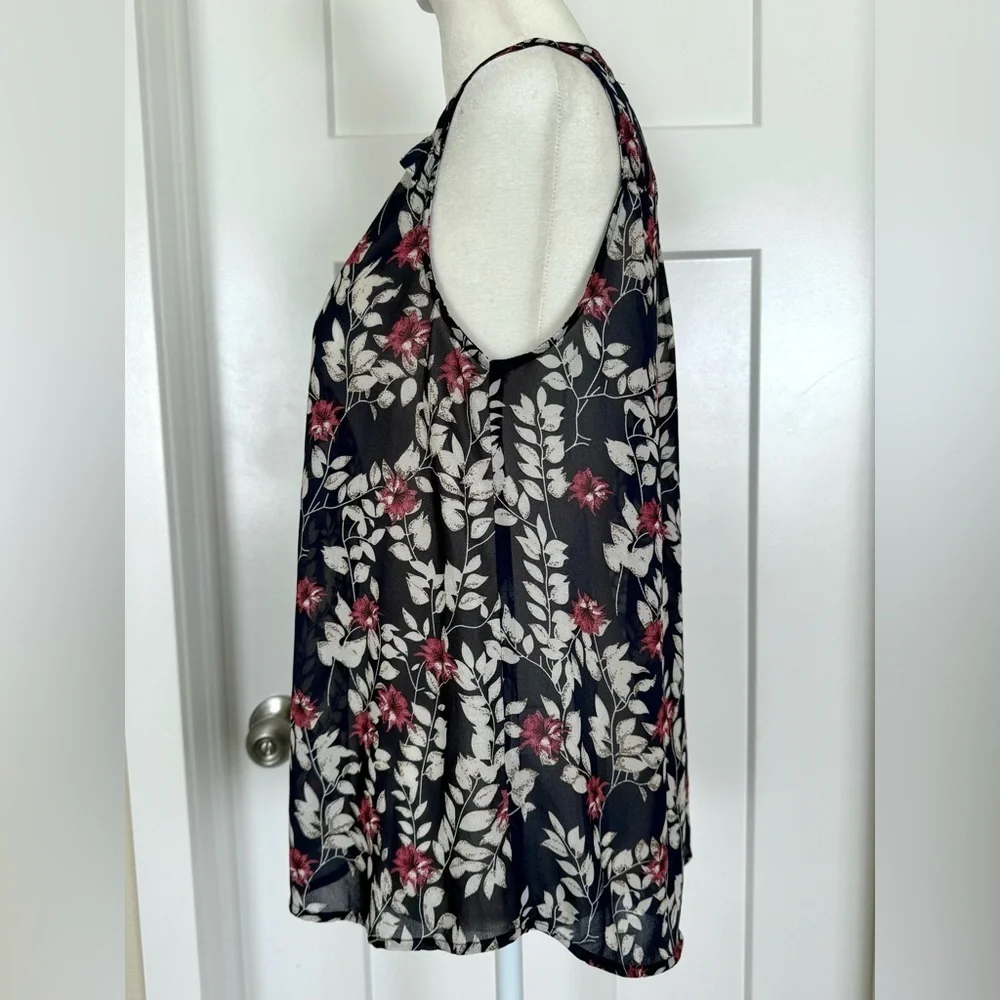 Fun2Fun Ulrica Tie Neck Floral Blouse – Navy, Red & Cream – XS